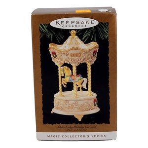 Hallmark Ornament Tobin Fraley Holiday Carousel Light & Music Magic 1995